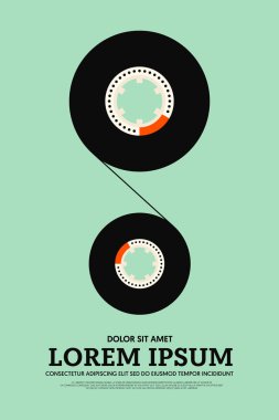 Müzik festivali afiş modern vintage retro tarzı