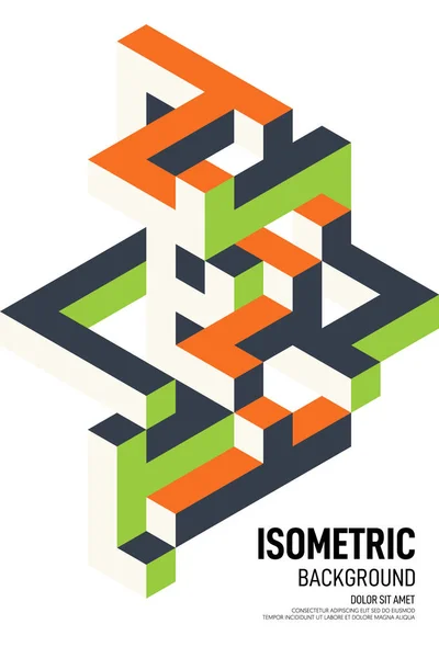 Abstracte isometrische geometrische vorm lay-out ontwerpsjabloon poster achtergrond — Stockvector