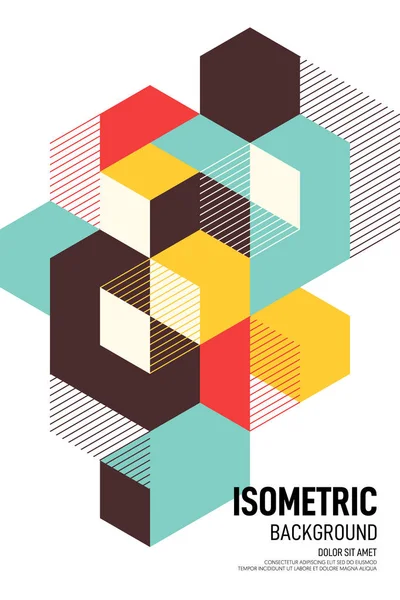 Abstracte isometrische geometrische vorm lay-out ontwerpsjabloon poster achtergrond — Stockvector