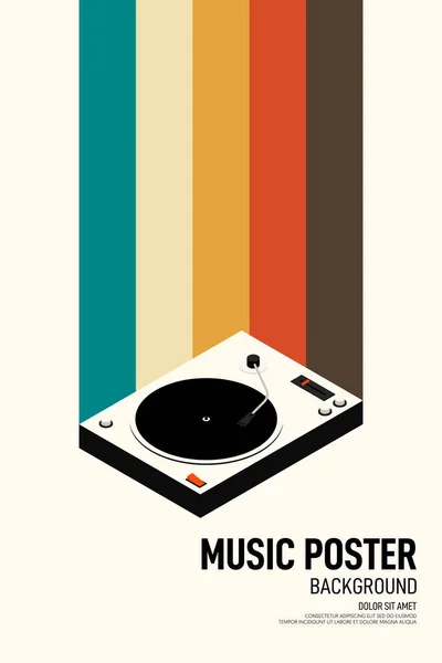 Šablona hudebního titulního plakátu návrh na pozadí-Retro styl — Stockový vektor