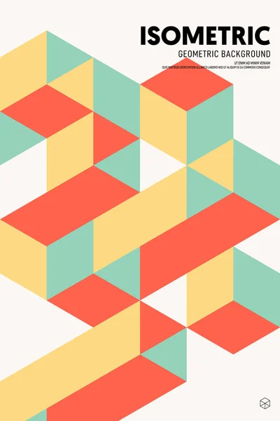 Abstracte isometrische geometrische vorm lay-out ontwerpsjabloon achtergrond — Stockvector