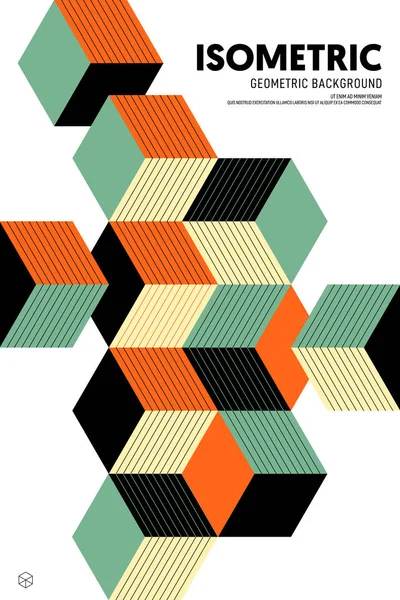 Abstracte isometrische geometrische vorm lay-out ontwerpsjabloon poster achtergrond — Stockvector