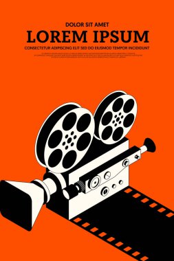 Film ve film afiş tasarım şablonu arka plan vintage retro tarzı