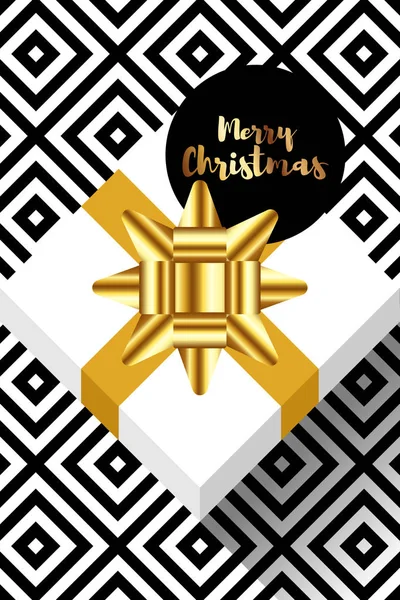 Fondo de Navidad decorativo con adorno de oro en forma geométrica patrón — Archivo Imágenes Vectoriales