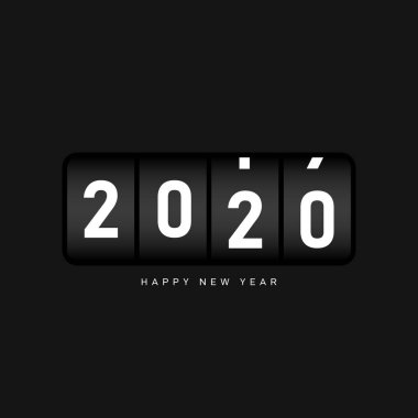 New year 2020 background decorative with odometer number counter clipart