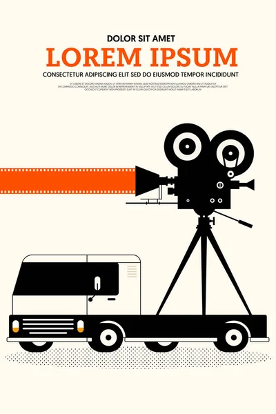 Modèle de conception de film et d'affiche de film fond vintage style rétro — Image vectorielle