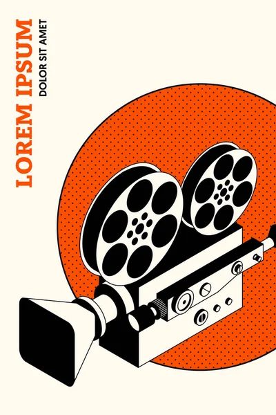 Película y película cartel diseño plantilla fondo vintage estilo retro — Vector de stock