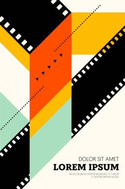 Film ve film afiş tasarım şablonu arka plan vintage retro tarzı