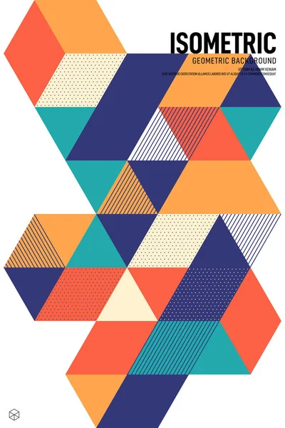 Abstracte isometrische geometrische vorm lay-out ontwerpsjabloon poster achtergrond — Stockvector