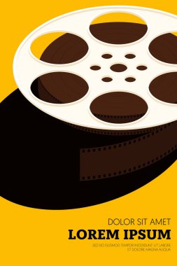 Film ve film afiş tasarım şablonu arka plan vintage retro tarzı