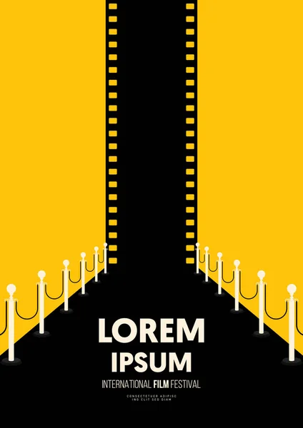 Konstrukcja Plakatu Filmowego Filmowego Tło Taśmą Filmową Luksusową Ścieżką Element — Wektor stockowy