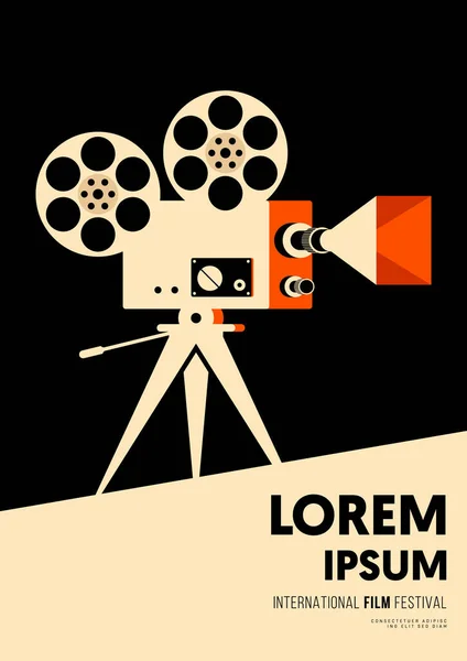 Film Film Plakát Design Šablona Pozadí Vintage Retro Styl Grafický — Stockový vektor
