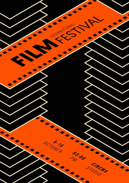 Plakat Filmowy Projekt Szablonu Tła Vintage Stylu Retro Element Graficzny — Wektor stockowy