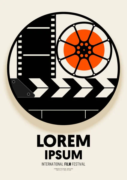 Film Und Filmplakat Design Vorlage Hintergrund Vintage Film Element Grafisches — Stockvektor