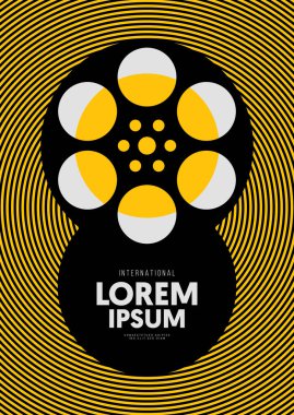 Film ve film poster tasarım şablonu arka plan vintage retro tarzı. Grafik tasarım ögesi arkaplan, pankart, broşür, broşür, broşür, el ilanı, baskı, yayın, vektör ilülasyonu için kullanılabilir