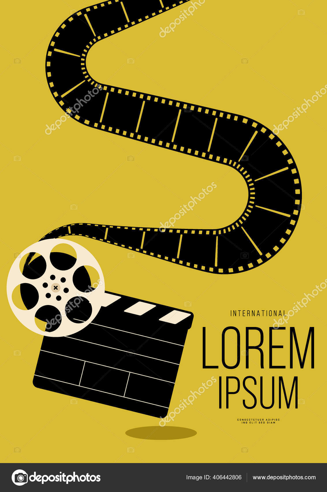 Movie Film Poster Design Template Background Vintage Film Camera  Clapperboard Stock Vector by ©thenatchdl 406442806