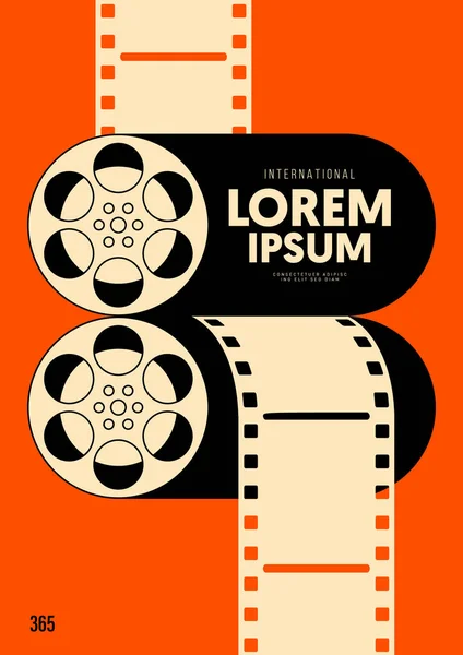 Konstrukcja Plakatu Filmowego Filmowego Tło Klasycznym Paskiem Filmowym Element Graficzny — Wektor stockowy