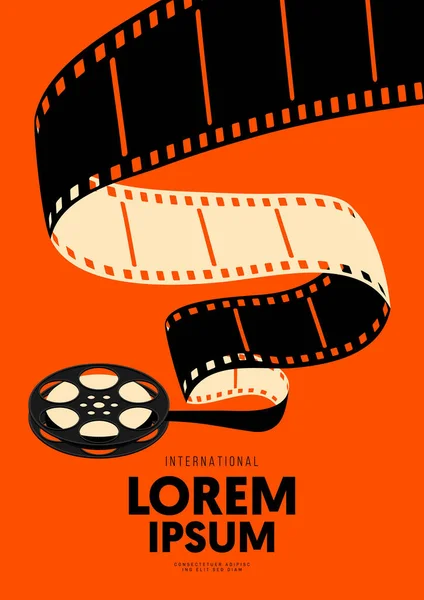 Klasik film şeritli film ve film afişi tasarım şablonu. Grafik tasarım ögesi arkaplan, pankart, broşür, broşür, broşür, el ilanı, baskı, yayın, vektör ilülasyonu için kullanılabilir