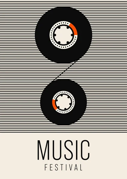 Modèle Affiche Musique Fond Modèle Avec Bande Cassette Style Rétro — Image vectorielle