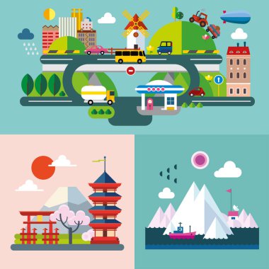 Modern düz tasarım kavramsal Illustration. -Vektör