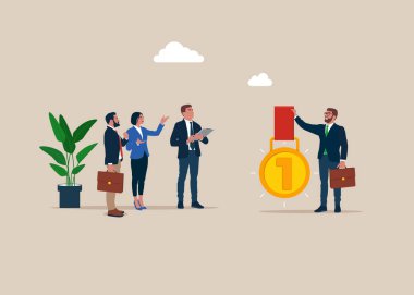 İnsan kaynakları yönetimi. İş için en iyi adamı seç. Gemide çalışan, yeni ofise sıcak bir hoş geldin, ilk gün oryantasyon eğitimi. Düz vektör illüstrasyonu