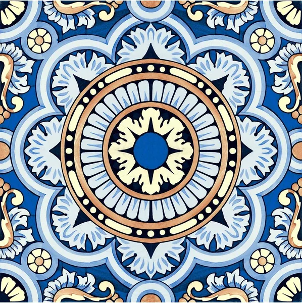 Італійський Безшовні Візерунок Текстури Фону Плитка Керамічна Виділення — стокове фото