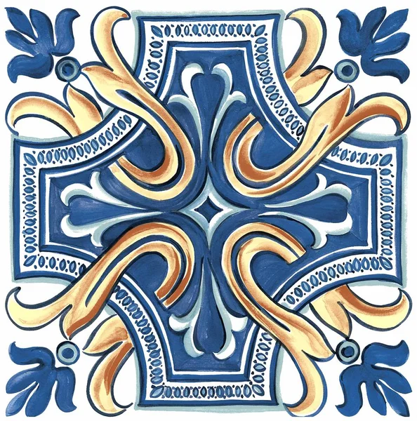 Patrón Italiano Sin Costuras Textura Fondo Azulejos Cerámica Resaltador — Foto de Stock