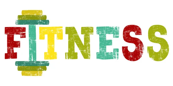 Fitness spor salonu logosunu görmeniz gerekir. Vektör çizim.