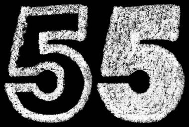 el yazısı Beyaz tebeşir siyah arka plan, tebeşir çizilmiş sayılar, hisse senedi illüstrasyon izole Arapça sayı 5