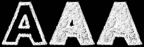 Handgeschriebene Weiße Kreide Englische Buchstaben Isoliert Auf Schwarzem Hintergrund Handgezeichnete — Stockfoto