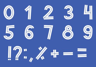 satır içi doodle sans serif yazı tipi, sayı ve işaretler anahat el yazısı harfler, hisse senedi vektör çizim