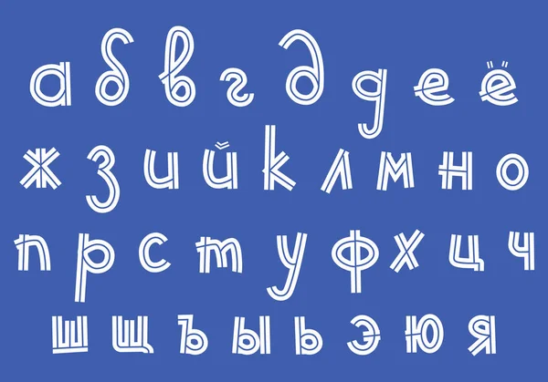 Inline Doodle Lettertype Kleine Letters Overzicht Handgeschreven Brieven Voorraad Vectorillustratie — Stockvector