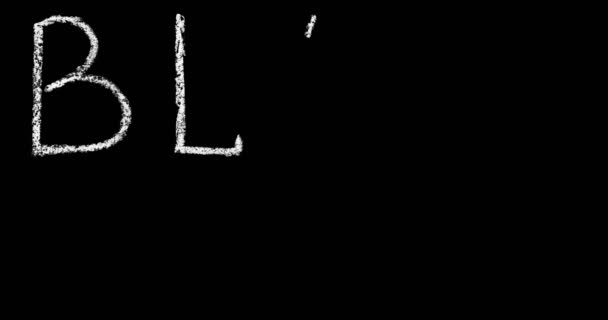 黑色星期五文本题字刻字 手写的白色粉笔字母在黑色背景下 手绘粉笔刻字动画 股票视觉效果视频4K 分辨率 — 图库视频影像