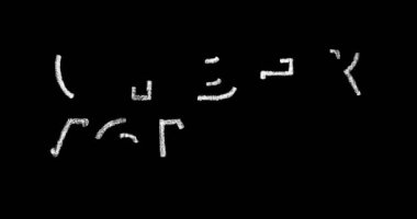 cyber Pazartesi kalın metin yazıt harfler, el yazısı beyaz tebeşir harfler izole siyah arka plan, tebeşir çizilmiş yazı animasyon, görsel efektler 4 k çözünürlükte video stok