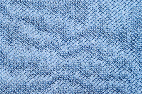 Närbild Blå Ull Sticka Tyg Textur Bakgrund Lager Fotobild — Stockfoto