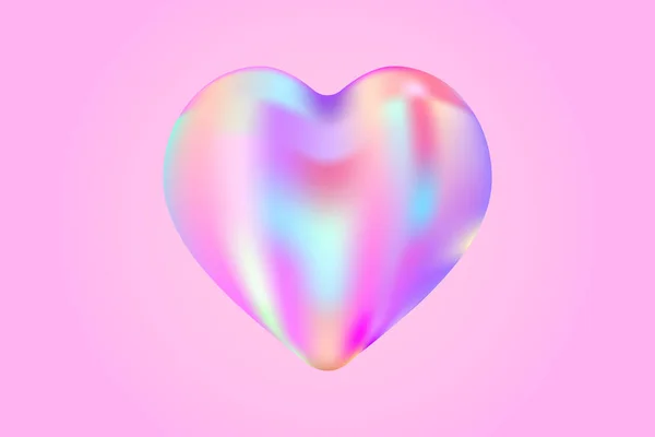 Liquide Holographique Coeur Liquide Illustration Vectorielle Stock Clipart — Image vectorielle