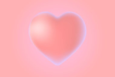 3D simgesi kalp yumuşak yaşayan mercan kırmızı renkleri ile mor kızdırma. hisse senedi vektör çizim clipart