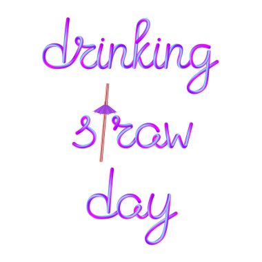 saman gün kaligrafi yazı saman ve menekşe şemsiye, hisse senedi vektör çizim küçük resim içme klasik çizgili kırmızı beyaz plastik ile içme