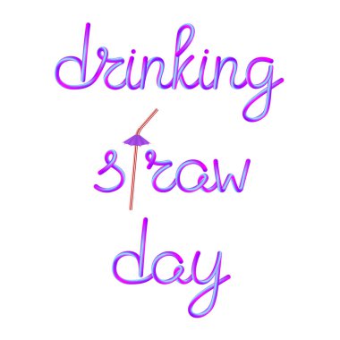 saman gün kaligrafi yazı saman ve menekşe şemsiye, hisse senedi vektör çizim küçük resim içme klasik çizgili kırmızı beyaz plastik ile içme