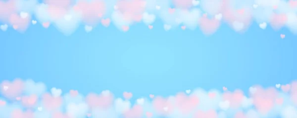 Wolkigen Herzens Himmel Hintergrund Für Internet Banner Mit Kopierraum Weichen — Stockvektor