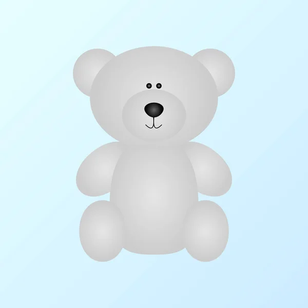 可爱的北极北极熊母熊玩具在梯度颜色坐在白色的蓝色雪背景 股票向量例证剪贴画 — 图库矢量图片
