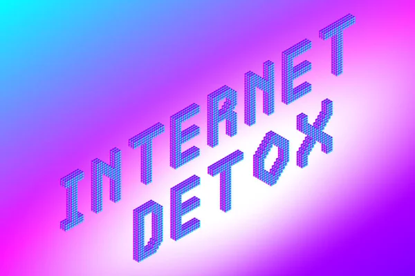 Text Detoxikační Internet Moderní Jasnou Neonových Barev Vektorové Ilustrace Klipart — Stockový vektor