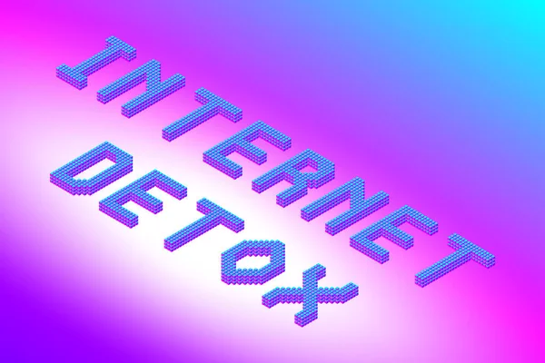 Text Detoxikační Internet Moderní Jasnou Neonových Barev Vektorové Ilustrace Klipart — Stockový vektor