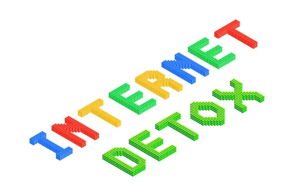 Internet Detox Isométrico Texto Colorido Aislado Sobre Fondo Blanco Stock — Vector de stock