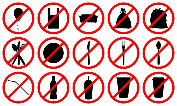 hiçbir plastik işaretleri Icon set