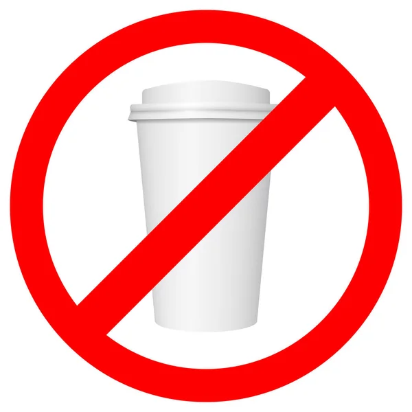 No hay señal de etiqueta desechable taza — Vector de stock