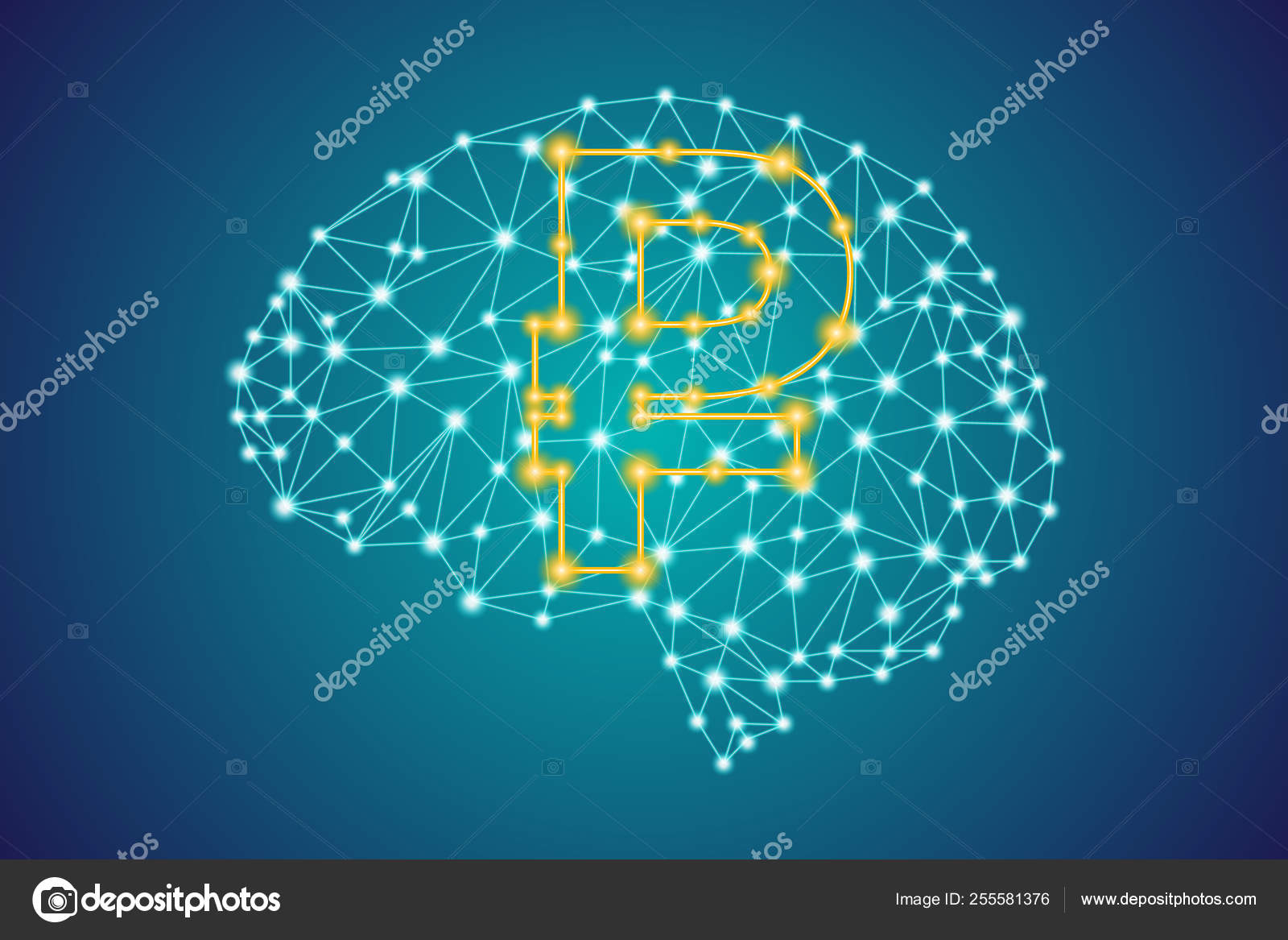금 루블 돈 아이콘 기호 다각형 낮은 많은 신경 총 인간의 뇌 배경 스톡 벡터 - ©apagafonova 255581376, image size:1600x1167