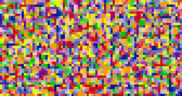 Kolorowy Kwadrat Bitowy Piksel Tła Kolorach Tęczy Dumy Pętla Stockowe — Wideo stockowe