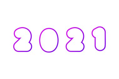 2021 rakam süper mega kalın modern renkli yazı tipi, stok vektör illüstrasyon klibi tasarım ögesi takvim, poster, el ilanı, kart için beyaz arkaplan izole