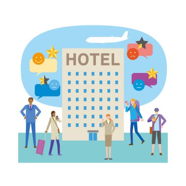 Otel eleştirileri yazan insanların resimleri.